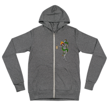 Load image into Gallery viewer, Scarlet > Fire - Bertha on front - Unisex zip hoodie
